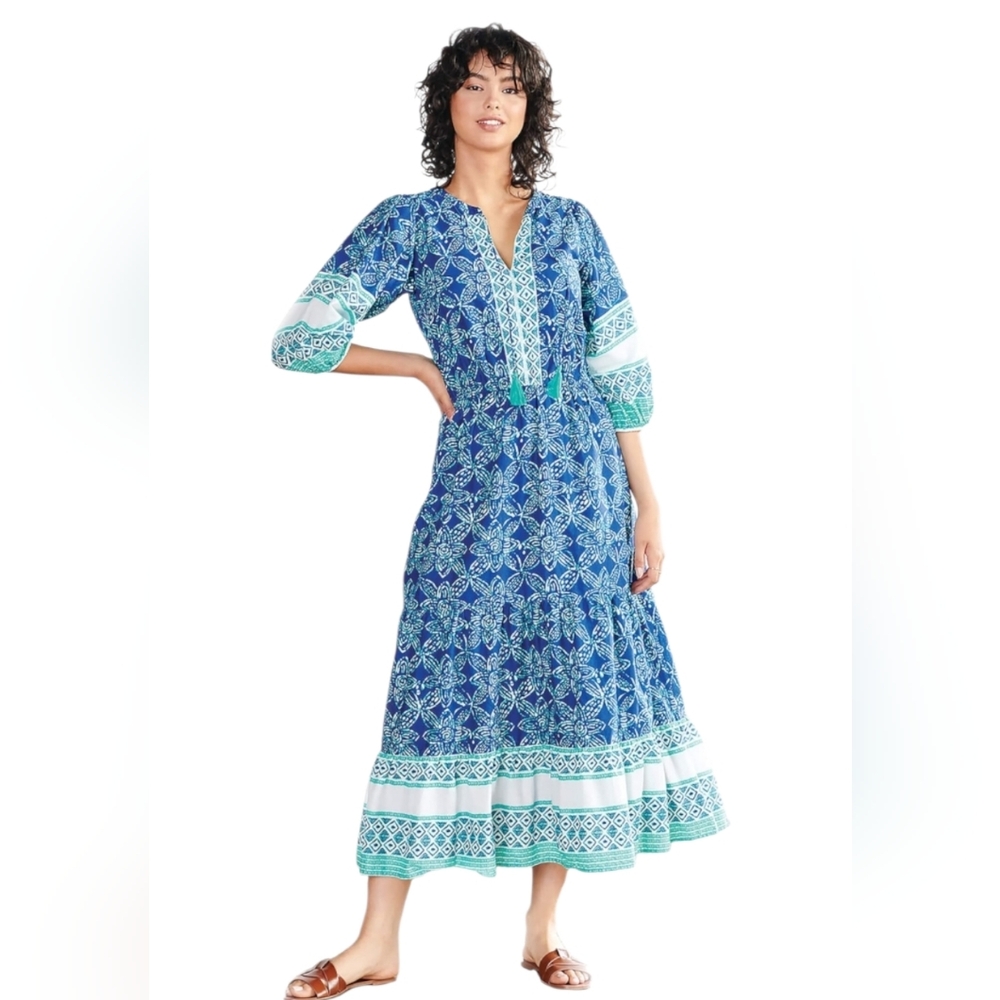 Hatley Celine Batik Print Maxi Dress Size M